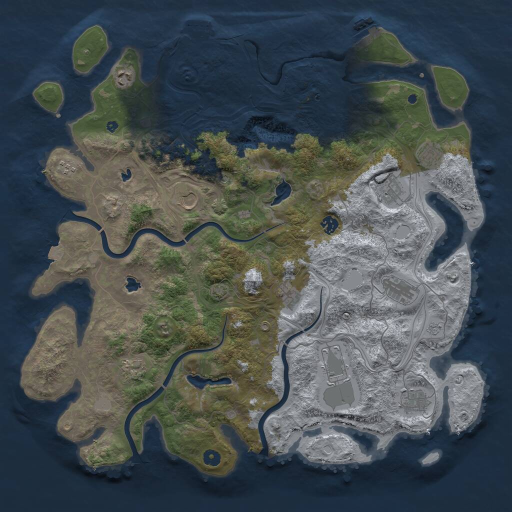 Rust Map: Procedural Map, Size: 4500, Seed: 1739180767, 17 Monuments