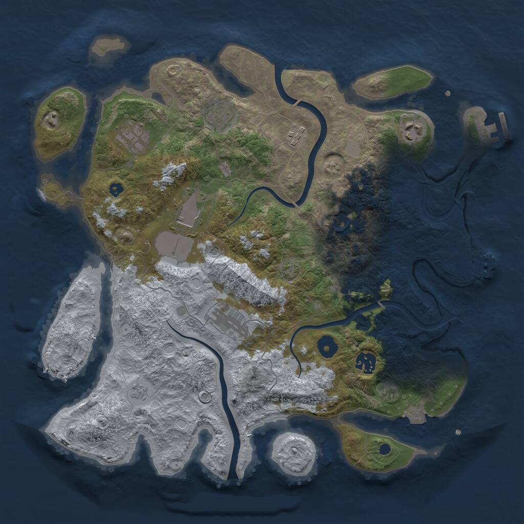 Rust Map: Procedural Map, Size: 3750, Seed: 83186113, 14 Monuments