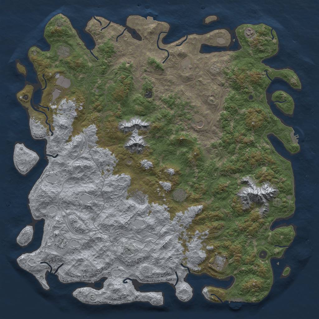 Rust Map: Procedural Map, Size: 6000, Seed: 7258252, 19 Monuments
