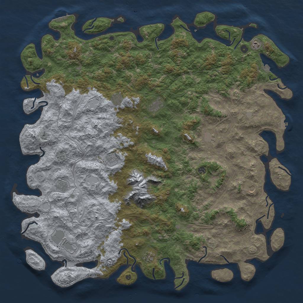 Rust Map: Procedural Map, Size: 6000, Seed: 86753069, 19 Monuments