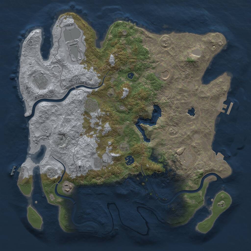 Rust Map: Procedural Map, Size: 4000, Seed: 91739930, 15 Monuments