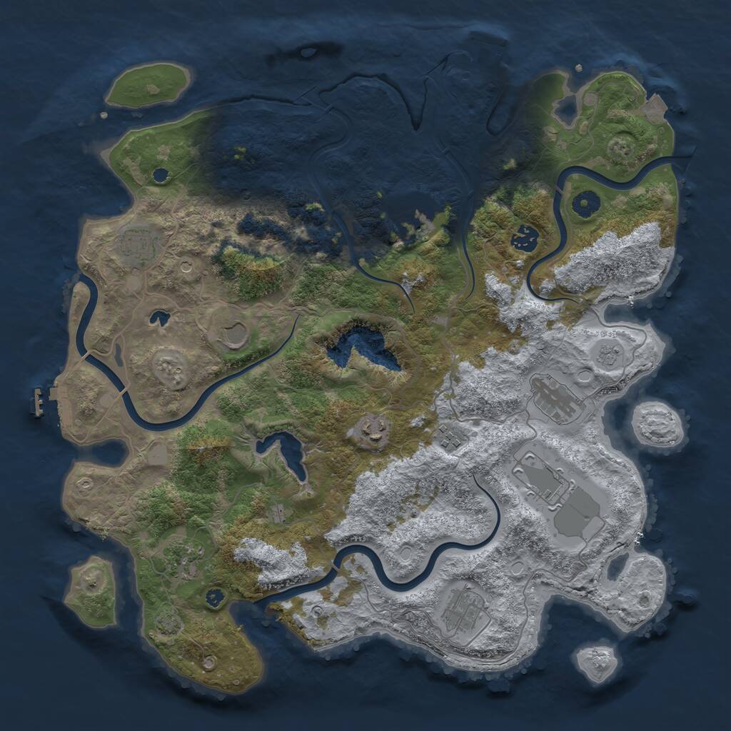 Rust Map: Procedural Map, Size: 4100, Seed: 76869371, 16 Monuments