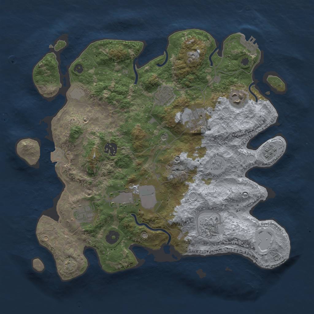 Rust Map: Procedural Map, Size: 3500, Seed: 63645278, 15 Monuments