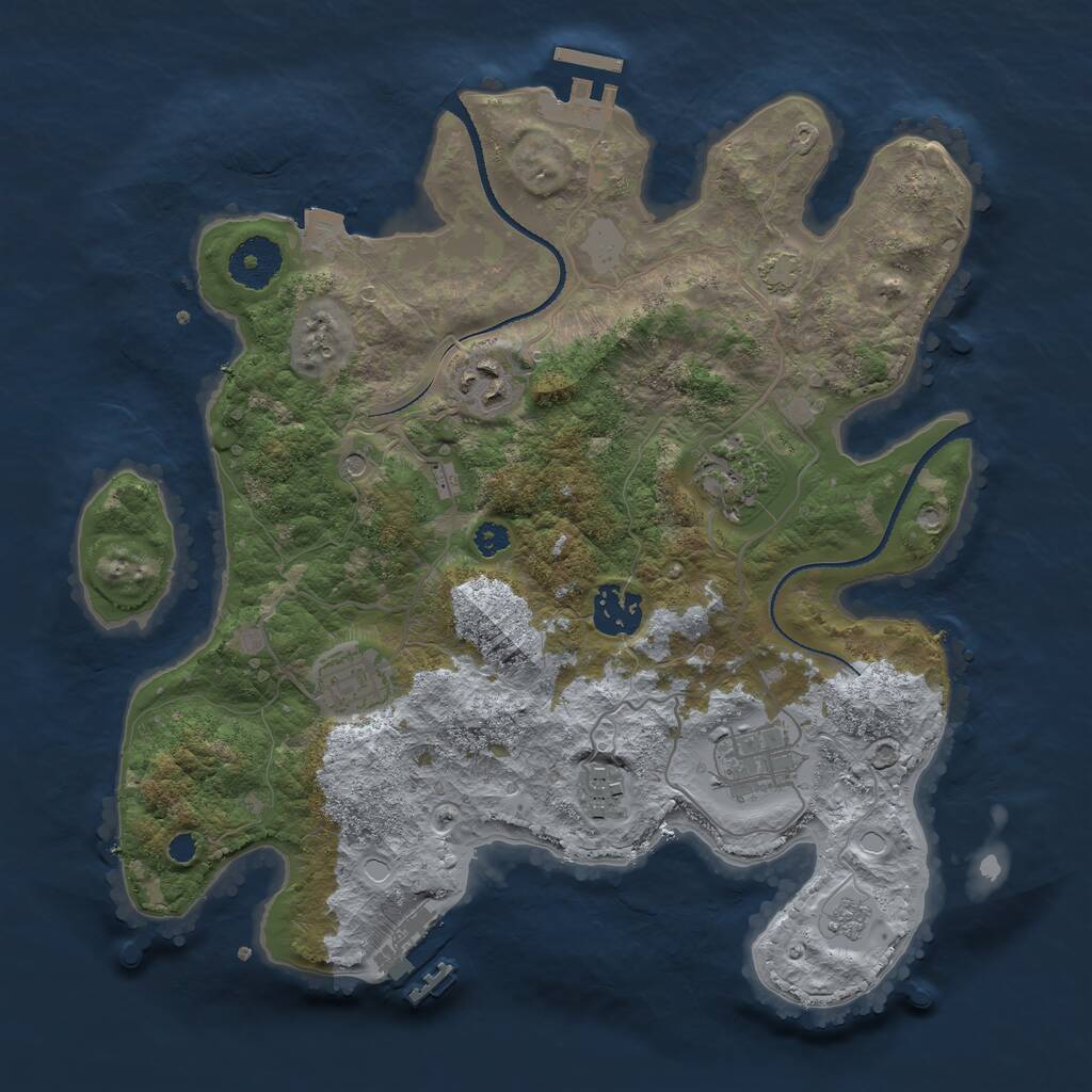 Rust Map: Procedural Map, Size: 3200, Seed: 109739703, 12 Monuments