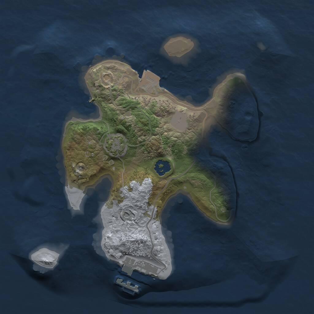 Rust Map: Procedural Map, Size: 2000, Seed: 5929, 3 Monuments