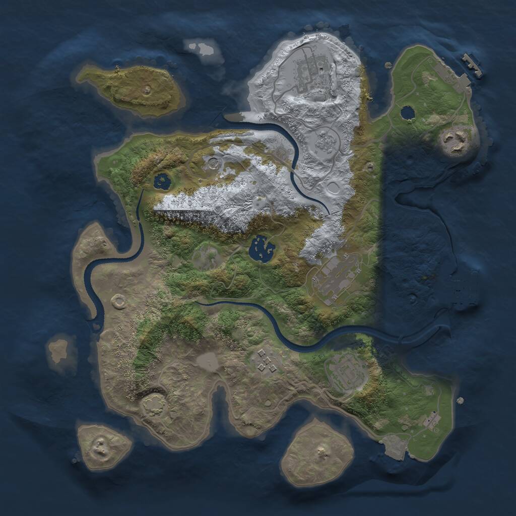 Rust Map: Procedural Map, Size: 3000, Seed: 677417938, 12 Monuments