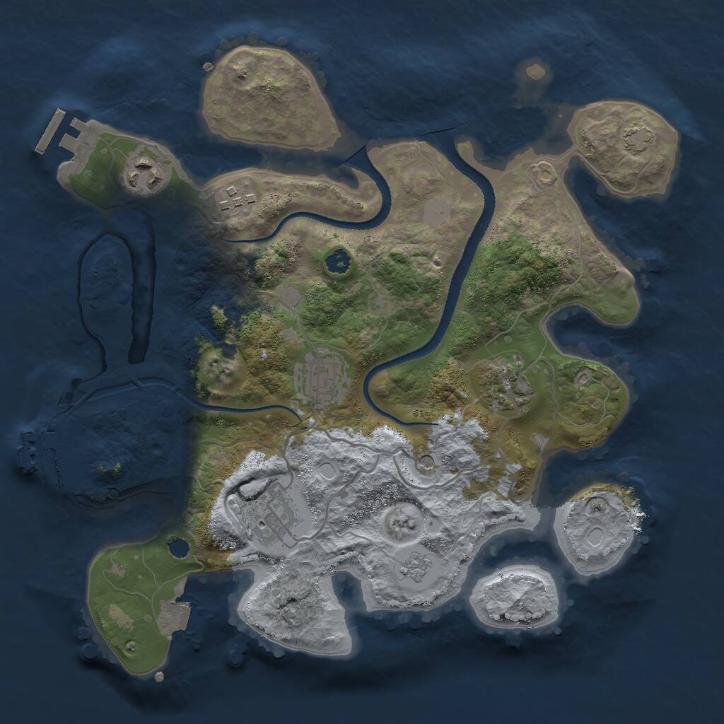 Rust Map: Procedural Map, Size: 3000, Seed: 69069, 11 Monuments
