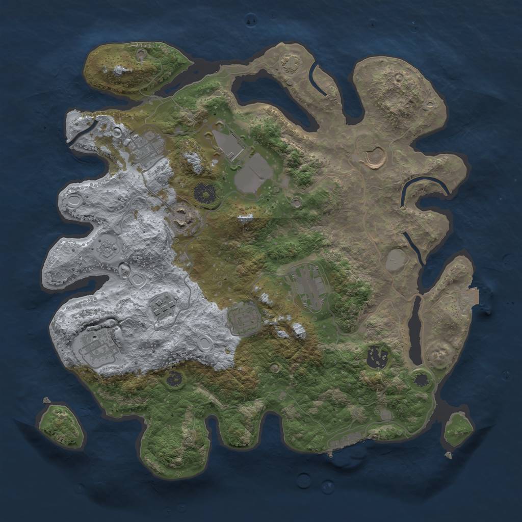 Rust Map: Procedural Map, Size: 3500, Seed: 491268992, 15 Monuments