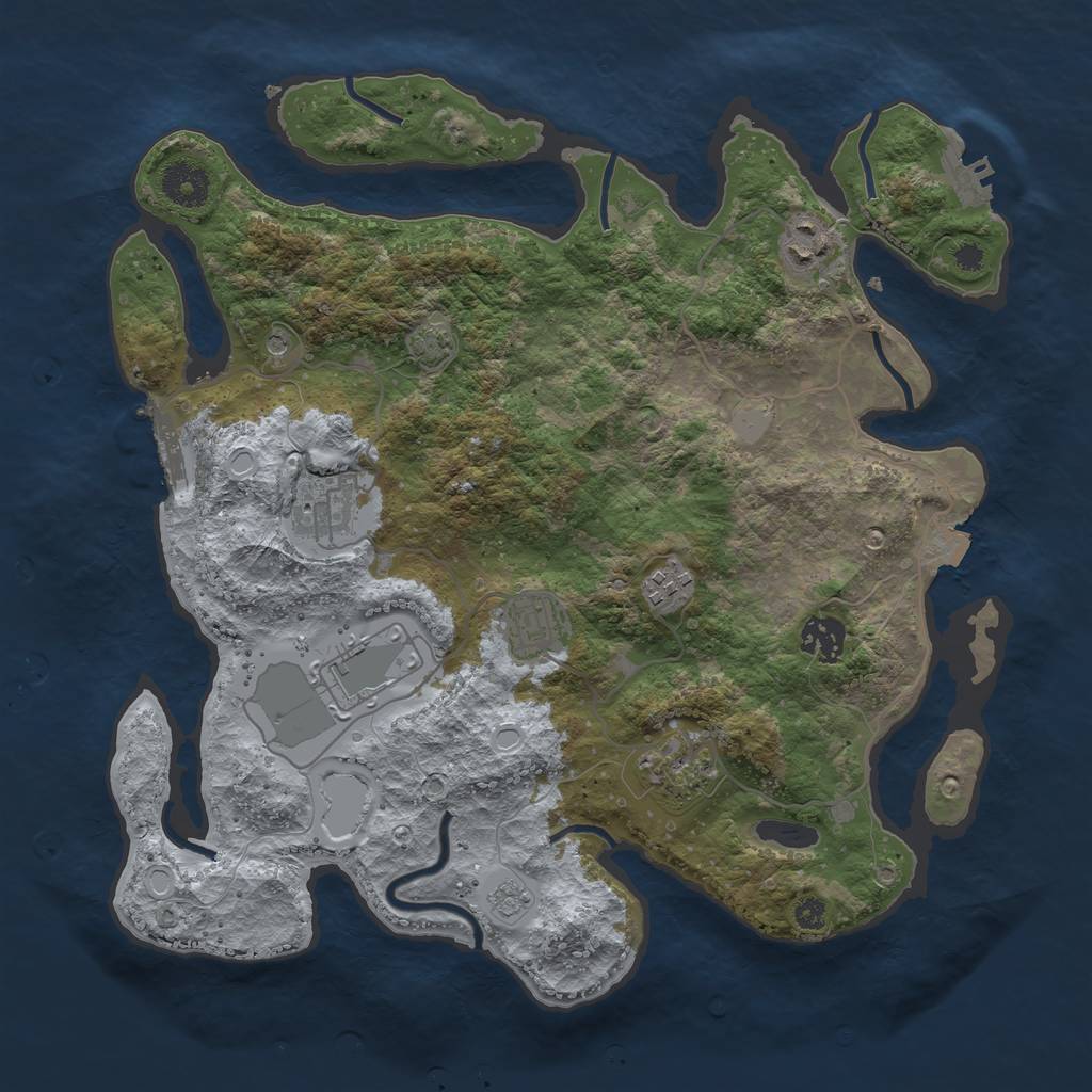 Rust Map: Procedural Map, Size: 3500, Seed: 117572306, 15 Monuments