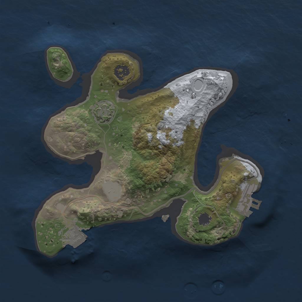 Rust Map: Procedural Map, Size: 2000, Seed: 1579750190, 5 Monuments