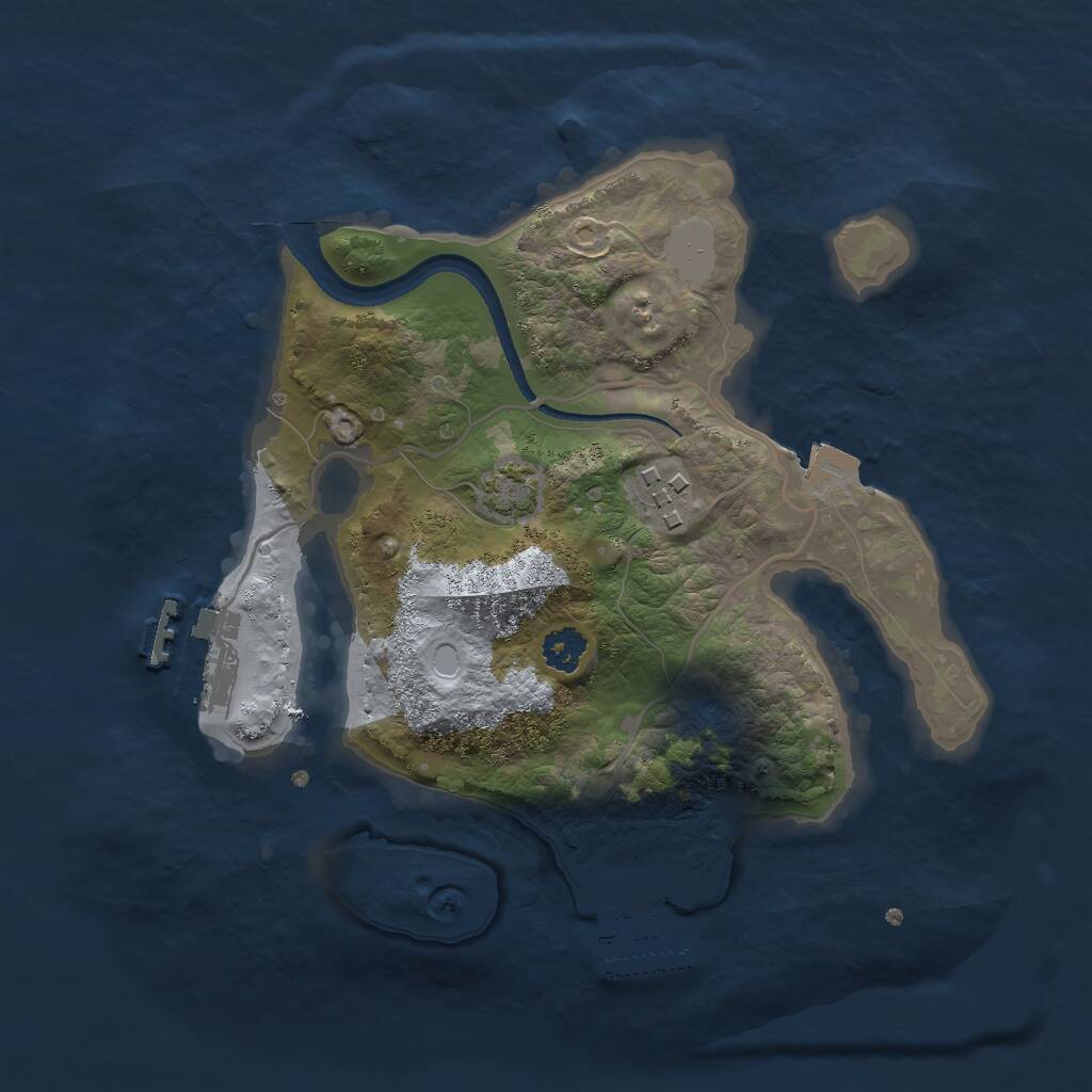 Rust Map: Procedural Map, Size: 2500, Seed: 567445, 5 Monuments