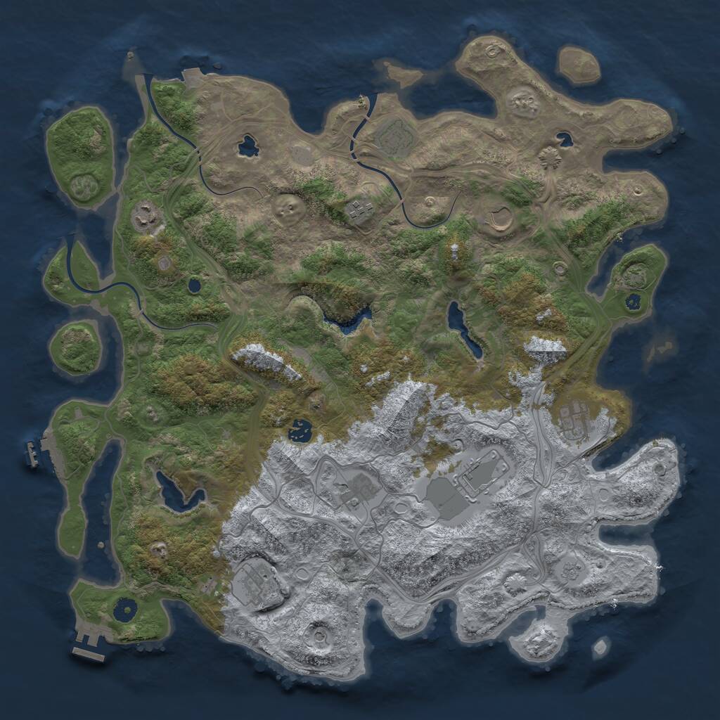 Rust Map: Procedural Map, Size: 4500, Seed: 6755, 15 Monuments