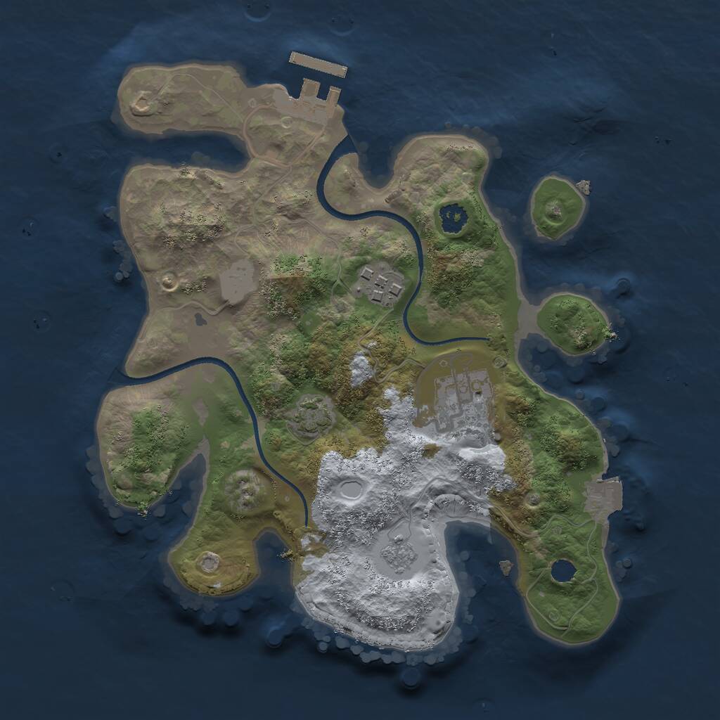 Rust Map: Procedural Map, Size: 2500, Seed: 213412333, 6 Monuments
