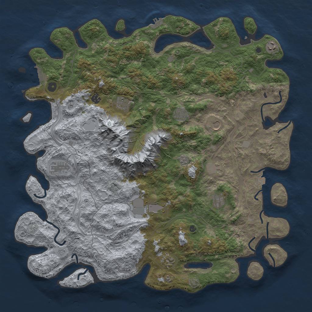 Rust Map: Procedural Map, Size: 5000, Seed: 473754683, 19 Monuments