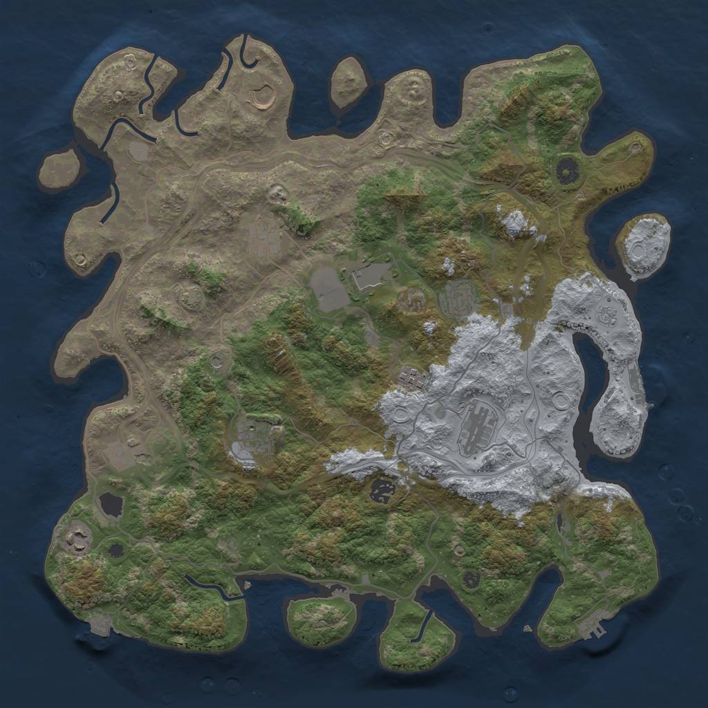 Rust Map: Procedural Map, Size: 4250, Seed: 1564506013, 18 Monuments