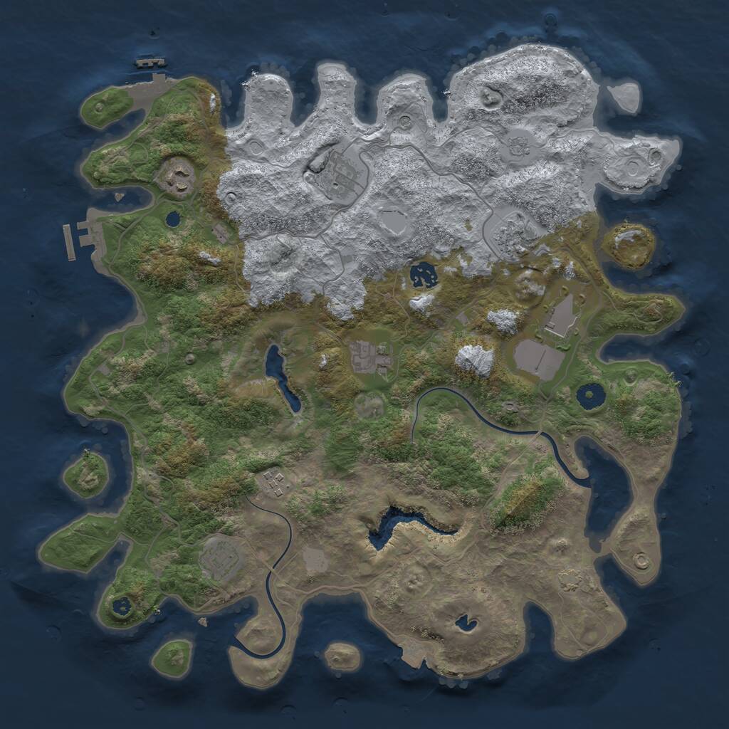 Rust Map: Procedural Map, Size: 4000, Seed: 1802302795, 14 Monuments