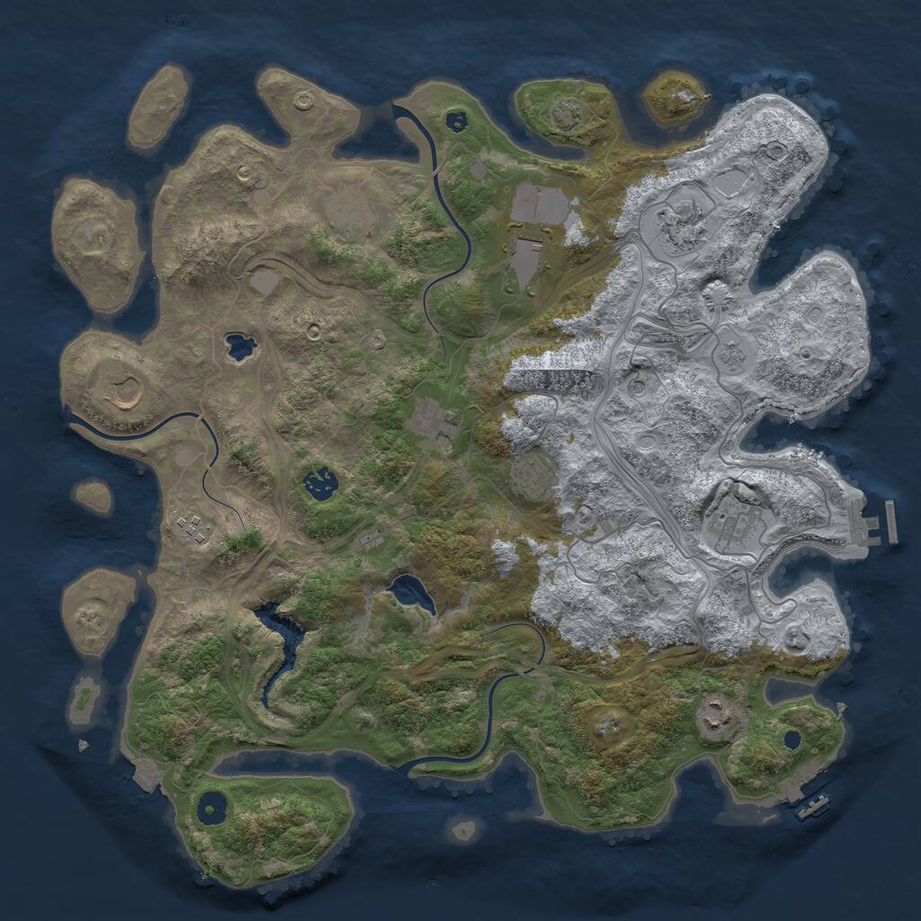 Rust Map: Procedural Map, Size: 4250, Seed: 694201408, 16 Monuments