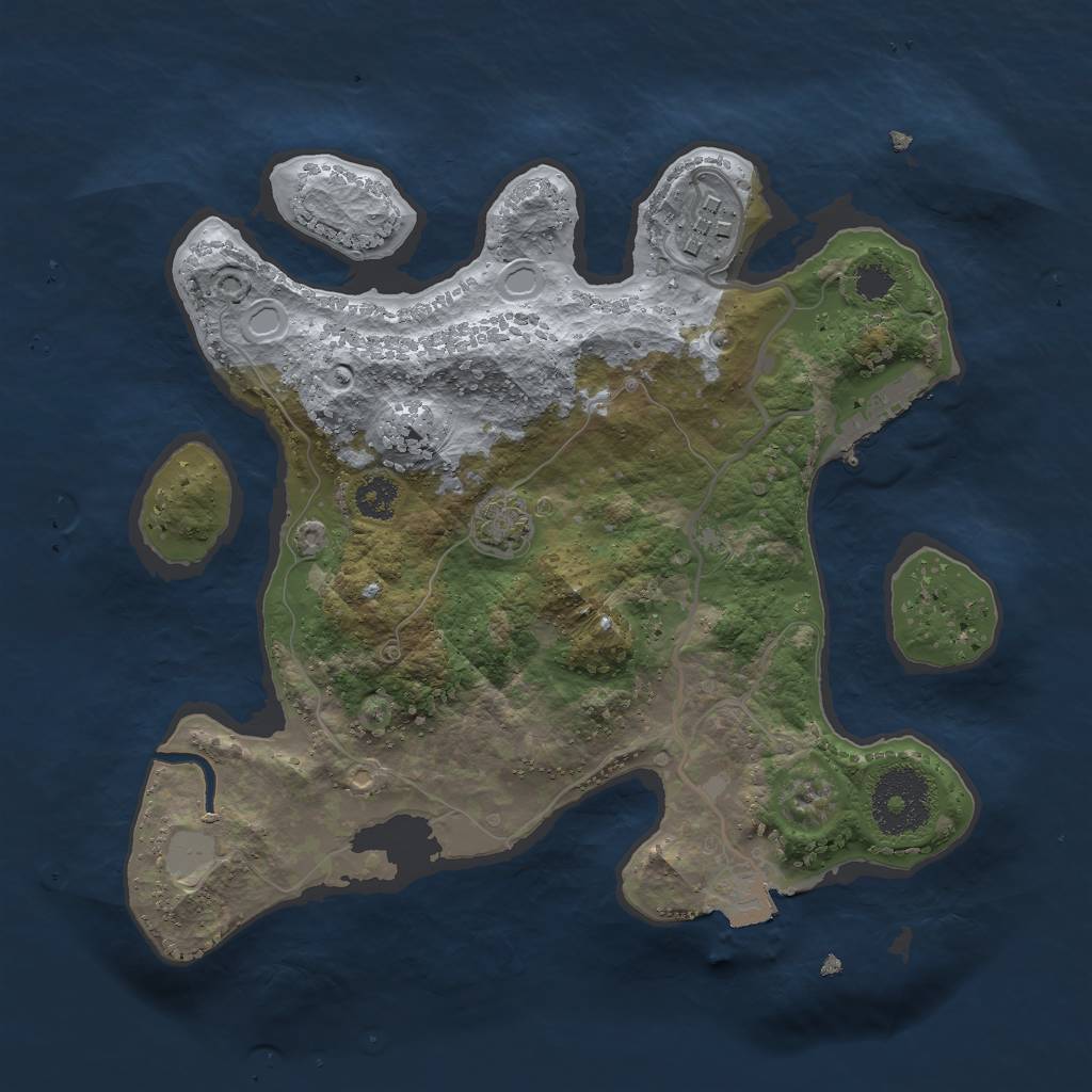 Rust Map: Procedural Map, Size: 2600, Seed: 30520975, 6 Monuments