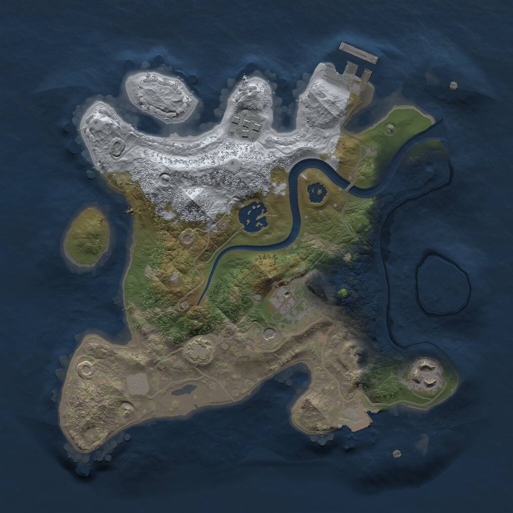 Rust Map: Procedural Map, Size: 2600, Seed: 30520975, 8 Monuments
