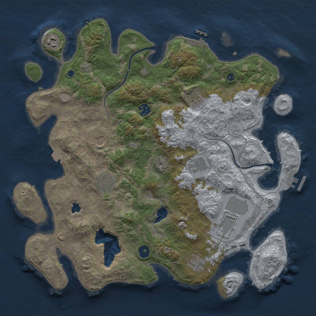 Rust Map: Procedural Map, Size: 4000, Seed: 1214327481, 14 Monuments
