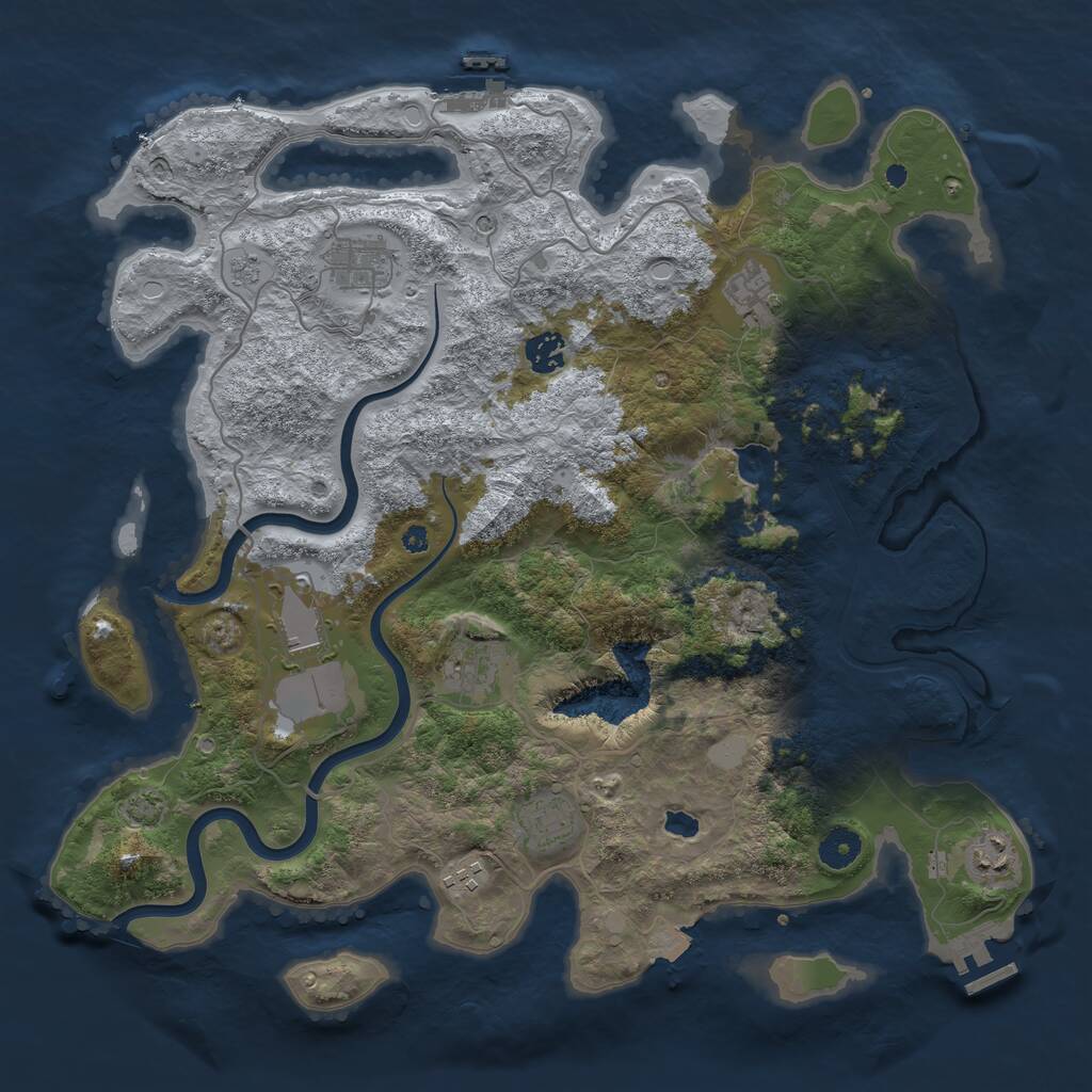 Rust Map: Procedural Map, Size: 4000, Seed: 6735278, 14 Monuments
