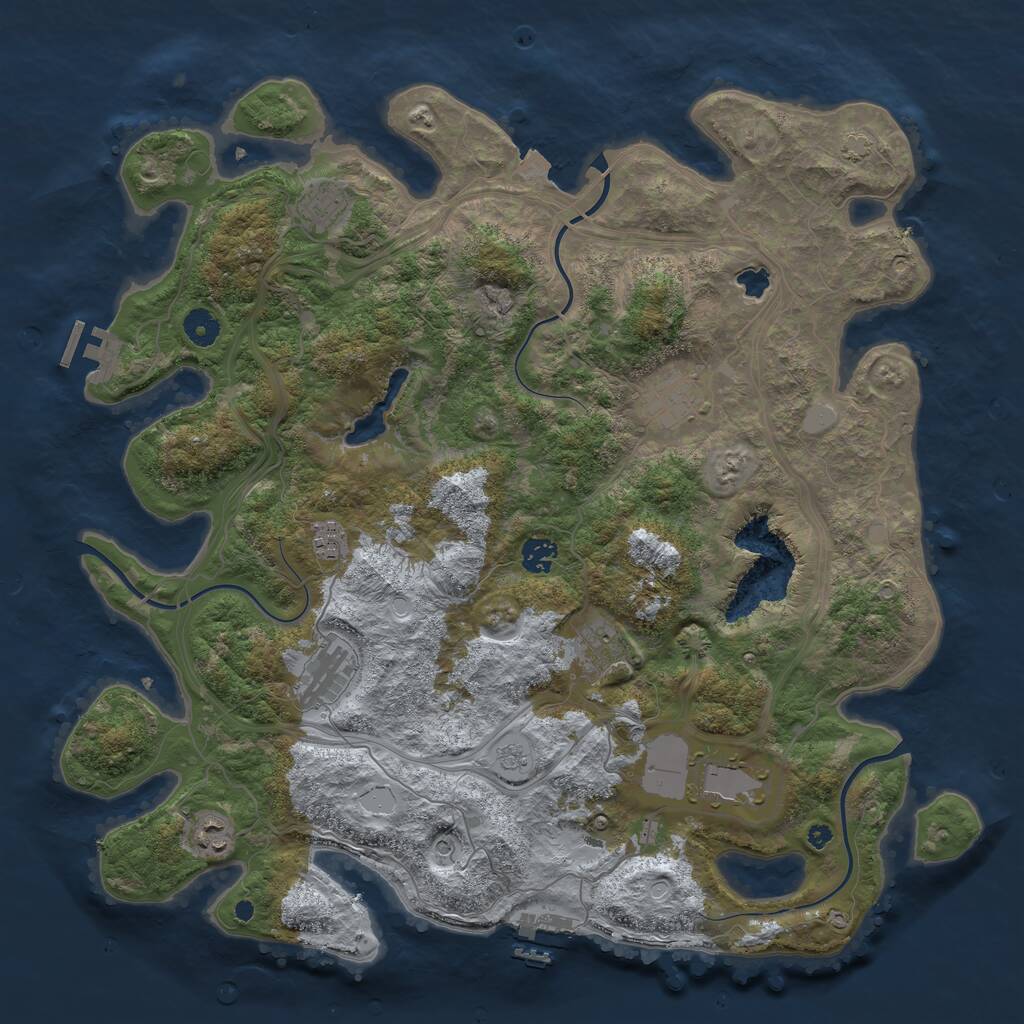 Rust Map: Procedural Map, Size: 4250, Seed: 12249928, 14 Monuments