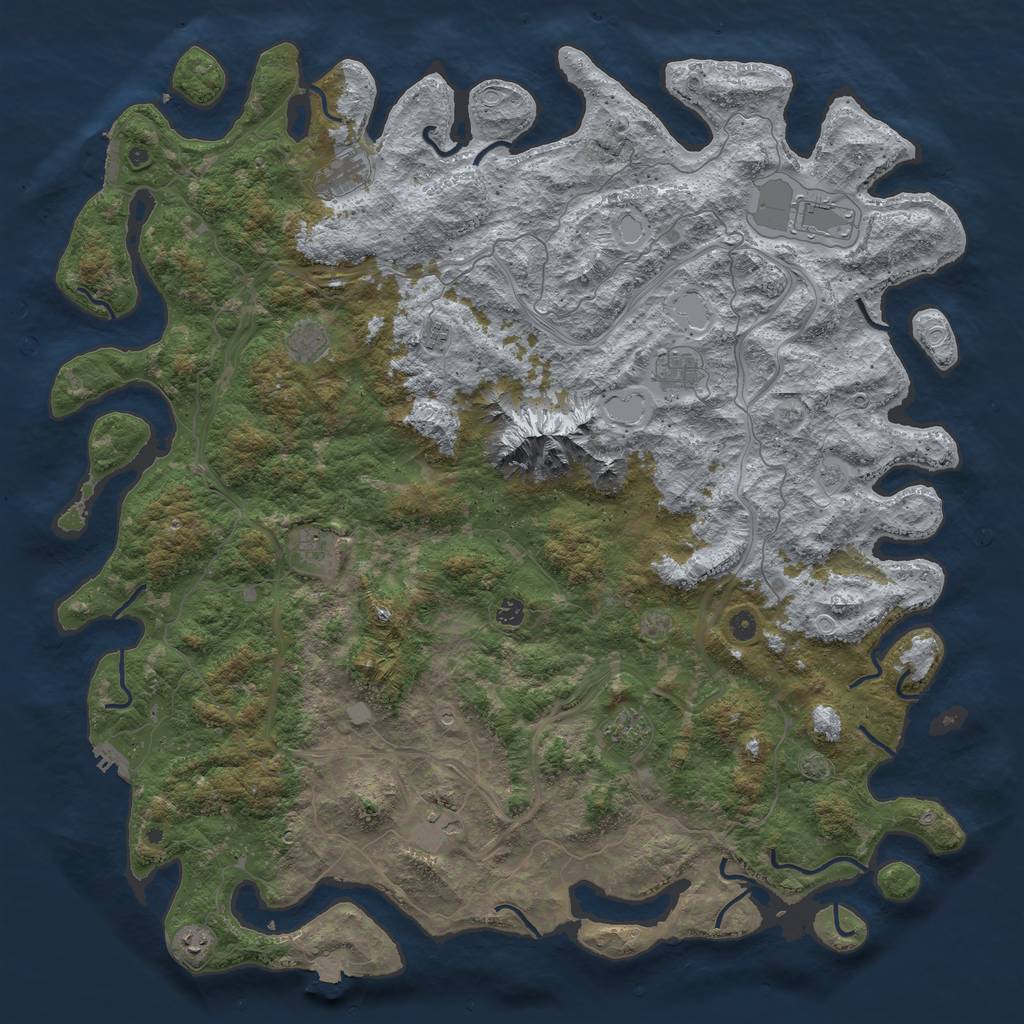 Rust Map: Procedural Map, Size: 5500, Seed: 1703, 18 Monuments