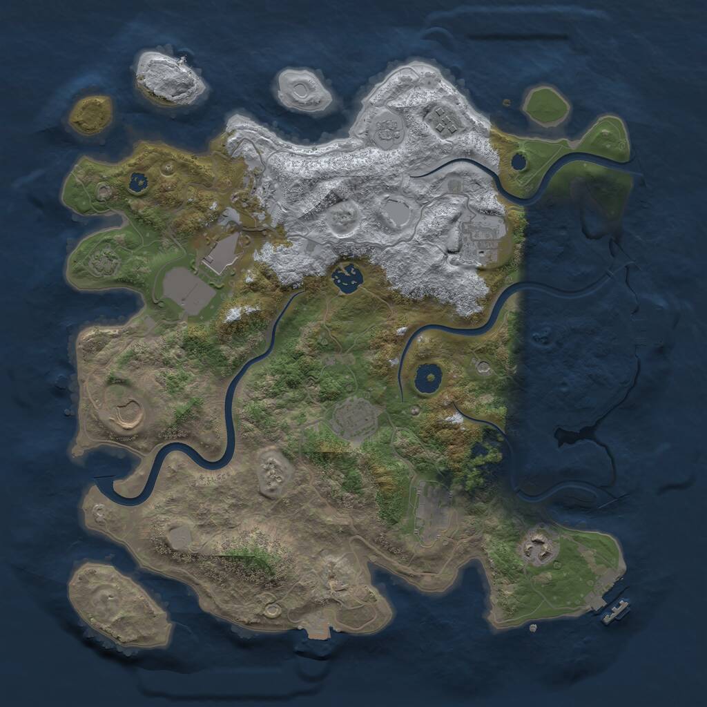 Rust Map: Procedural Map, Size: 3700, Seed: 16117840, 15 Monuments