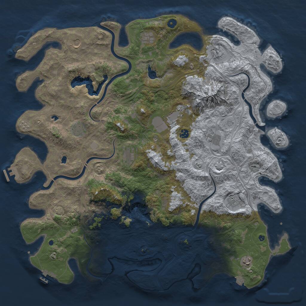 Rust Map: Procedural Map, Size: 5000, Seed: 4926823, 17 Monuments