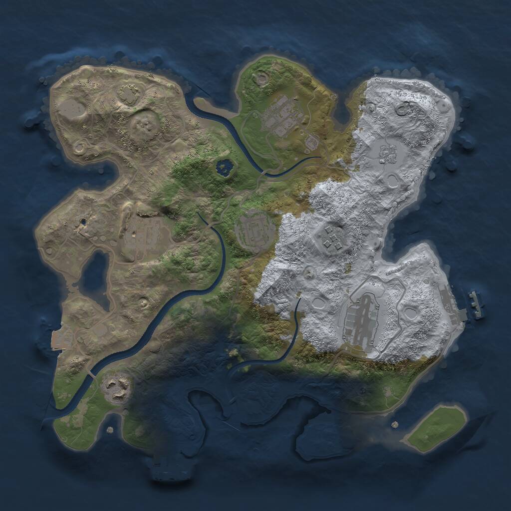 Rust Map: Procedural Map, Size: 3000, Seed: 721163057, 11 Monuments