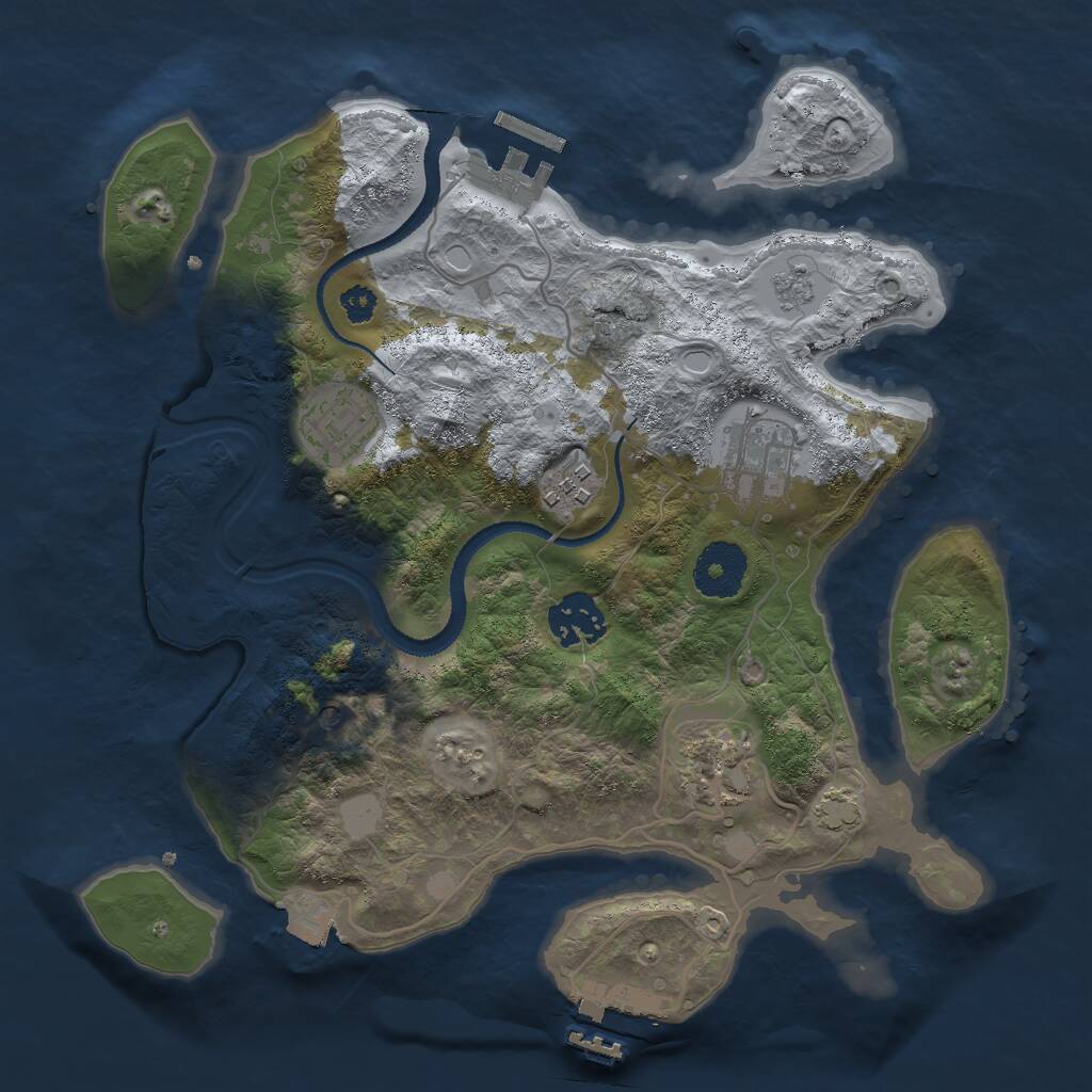 Rust Map: Procedural Map, Size: 3000, Seed: 92538, 11 Monuments