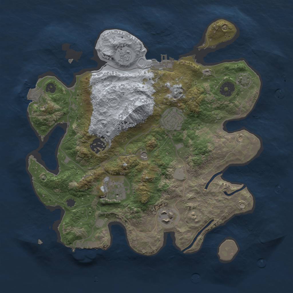 Rust Map: Procedural Map, Size: 3000, Seed: 12366561, 12 Monuments