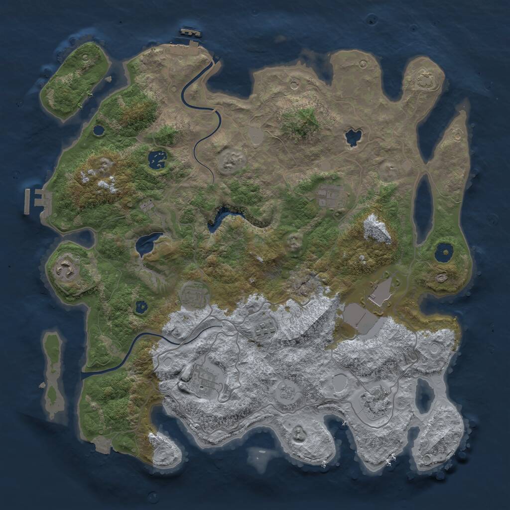 Rust Map: Procedural Map, Size: 4000, Seed: 149146696, 14 Monuments