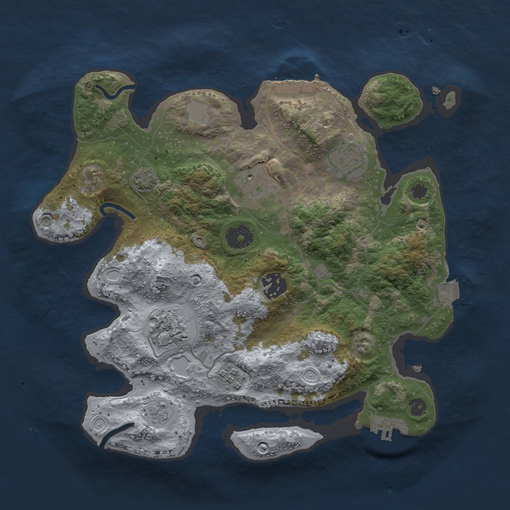 Rust Map: Procedural Map, Size: 3000, Seed: 7179, 12 Monuments