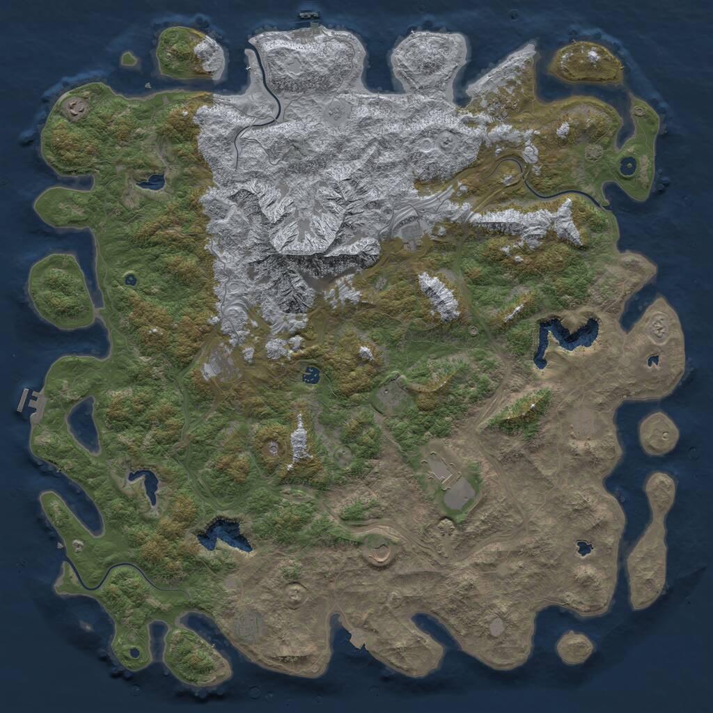 Rust Map: Procedural Map, Size: 6000, Seed: 554922884, 17 Monuments