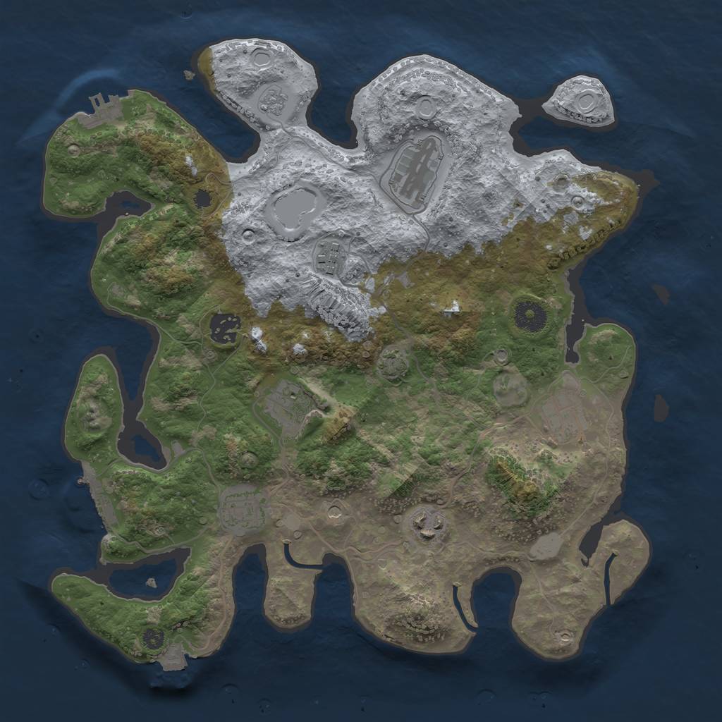 Rust Map: Procedural Map, Size: 3400, Seed: 21929964, 15 Monuments