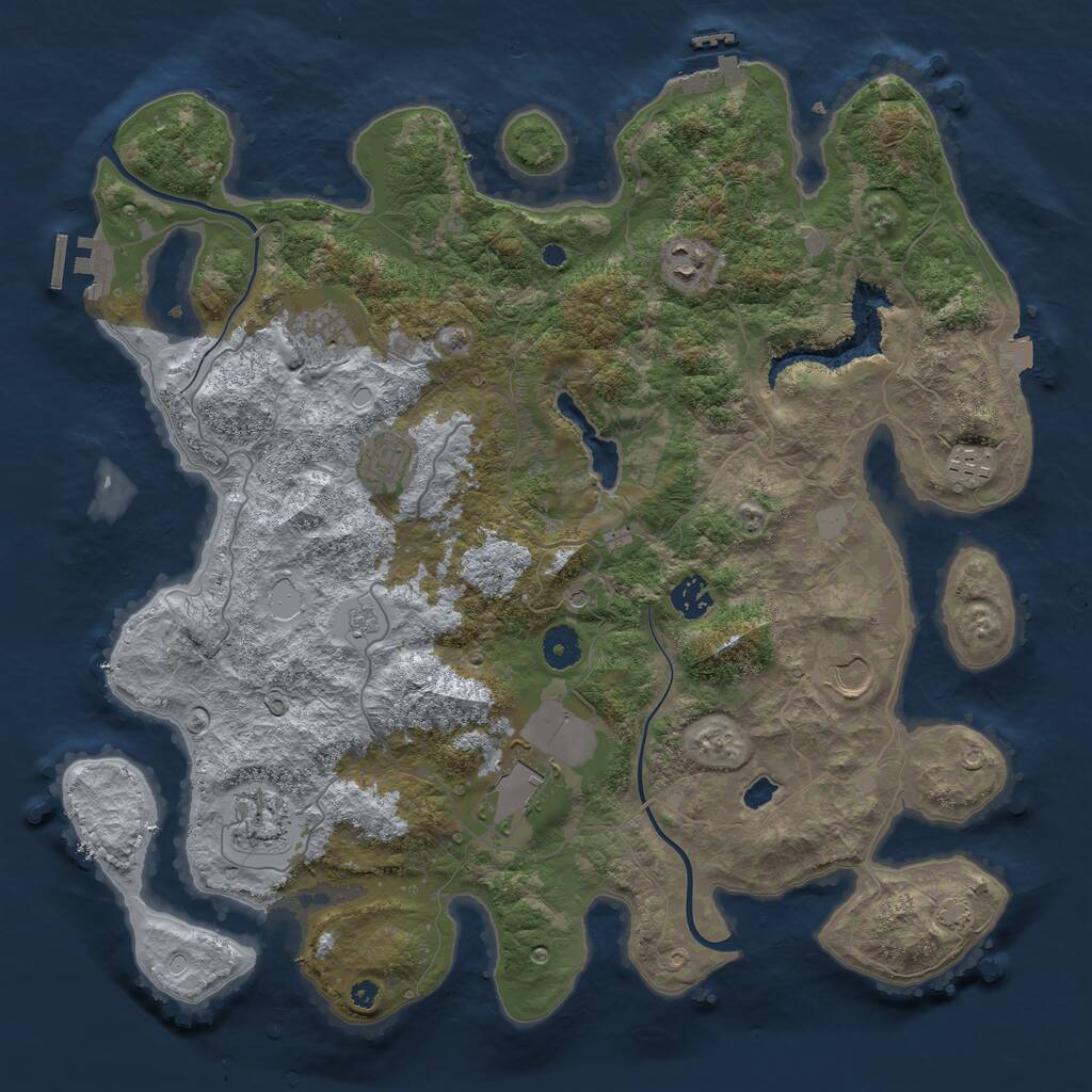 Rust Map: Procedural Map, Size: 4000, Seed: 359808, 14 Monuments