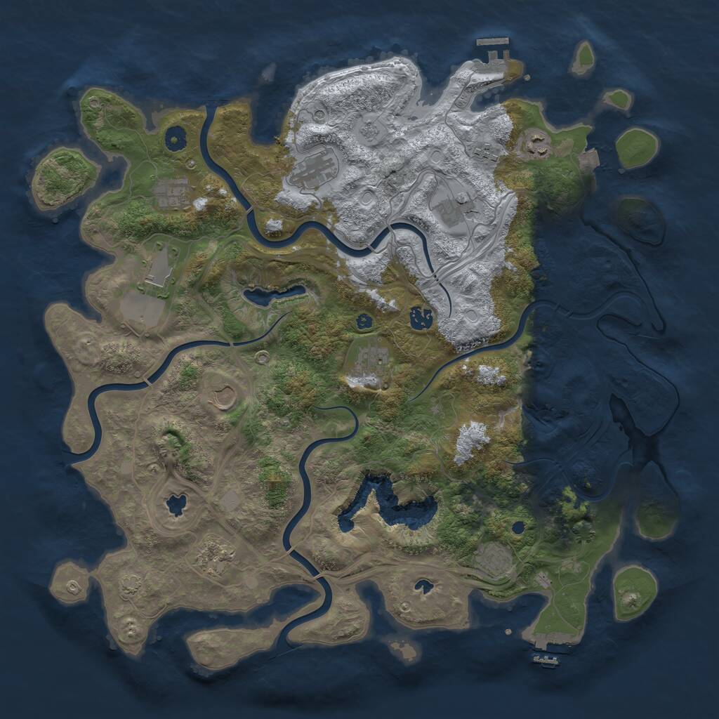 Rust Map: Procedural Map, Size: 4500, Seed: 7928, 17 Monuments