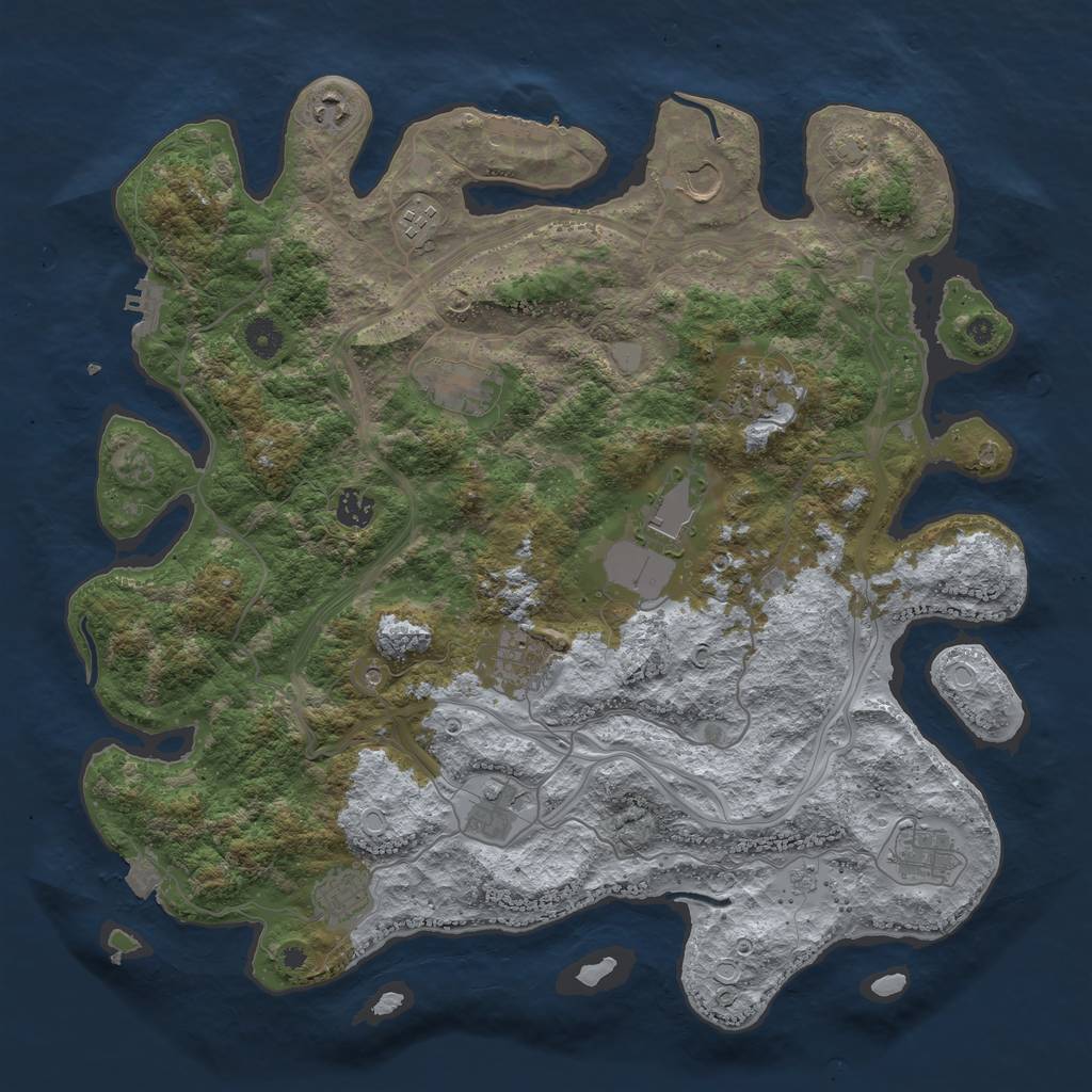 Rust Map: Procedural Map, Size: 4250, Seed: 1450842909, 19 Monuments