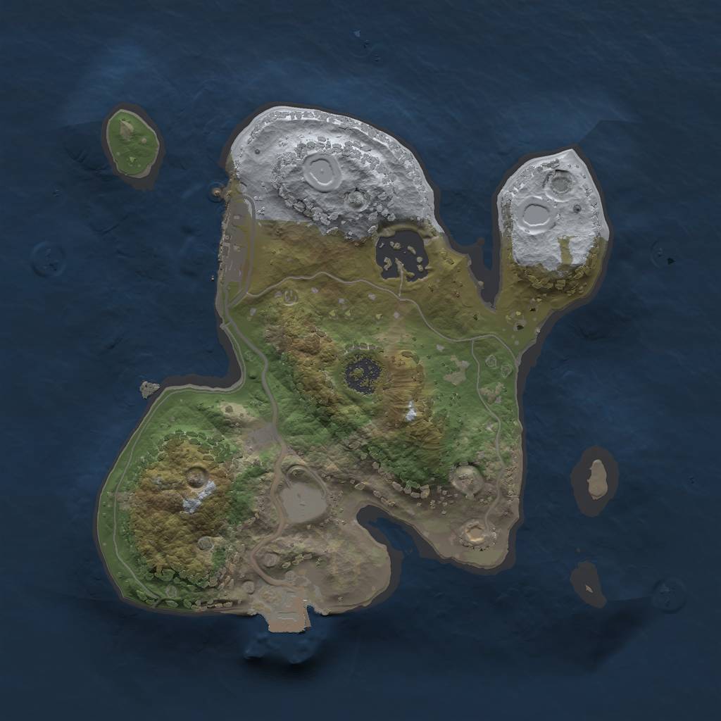 Rust Map: Procedural Map, Size: 2000, Seed: 1252062187, 5 Monuments