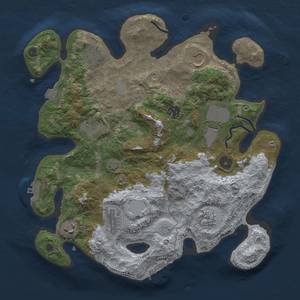 Thumbnail Rust Map: Procedural Map, Size: 3500, Seed: 4865, 16 Monuments