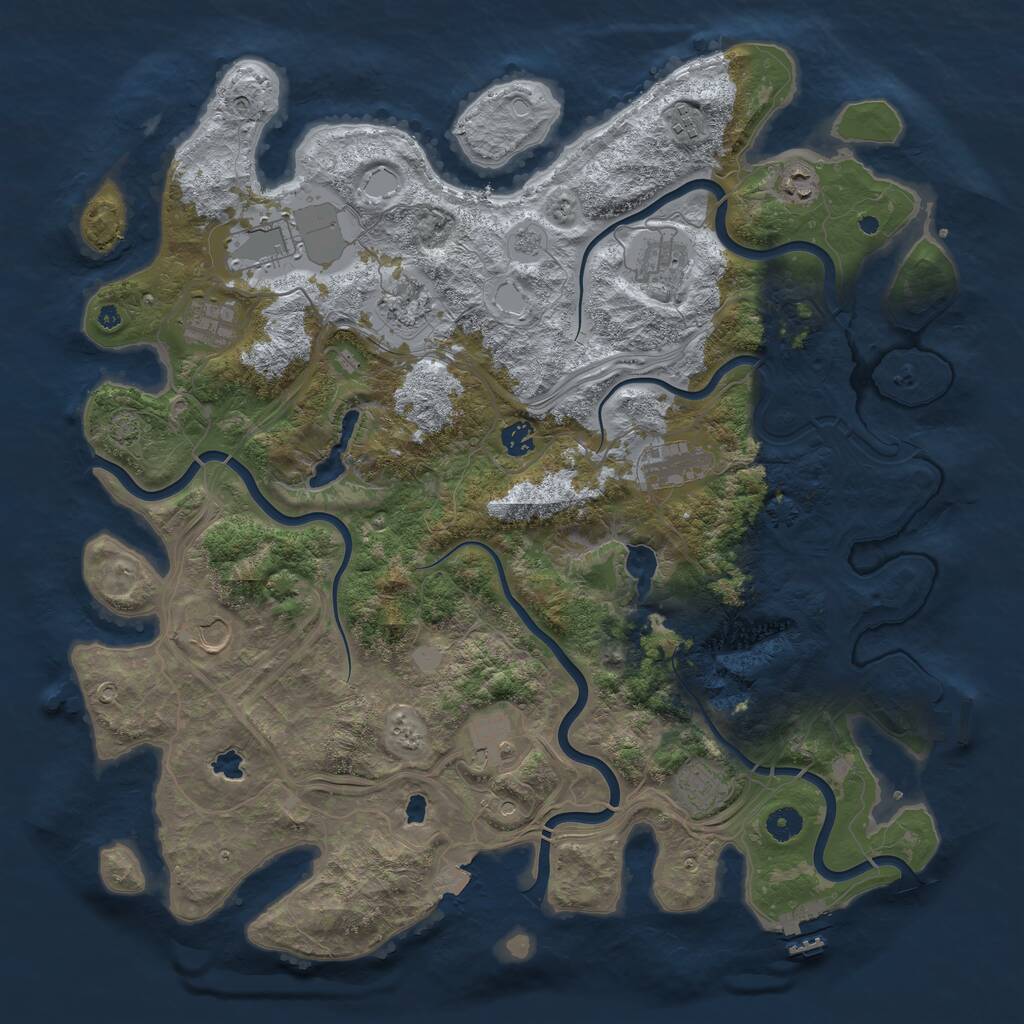 Rust Map: Procedural Map, Size: 4500, Seed: 1128167816, 17 Monuments