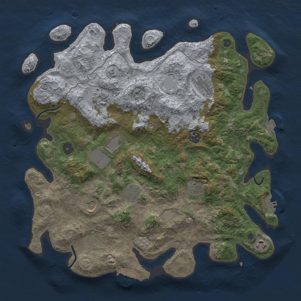 Rust Map: Procedural Map, Size: 4000, Seed: 1502838167, 17 Monuments