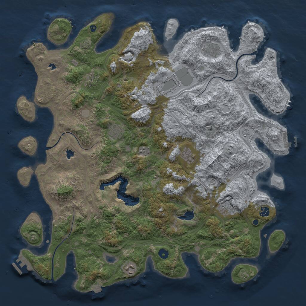 Rust Map: Procedural Map, Size: 4500, Seed: 1408637933, 15 Monuments