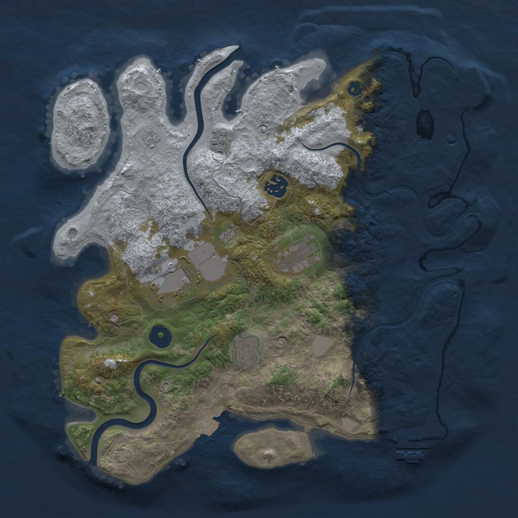 Rust Map: Procedural Map, Size: 3500, Seed: 262575637, 11 Monuments