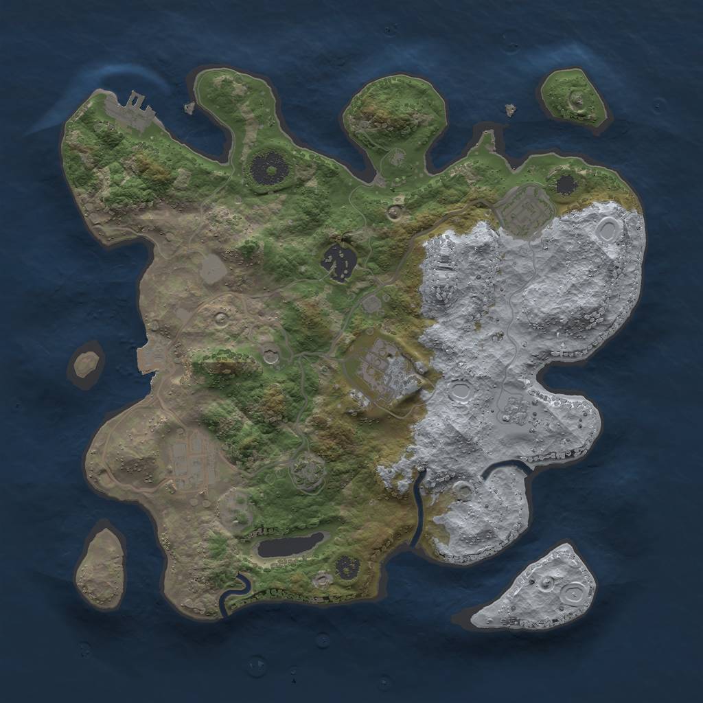 Rust Map: Procedural Map, Size: 3000, Seed: 1717771742, 11 Monuments