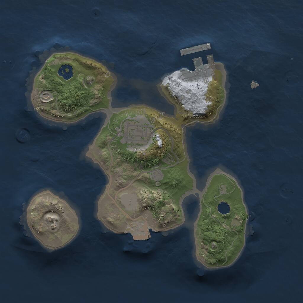 Rust Map: Procedural Map, Size: 2000, Seed: 2828281, 3 Monuments