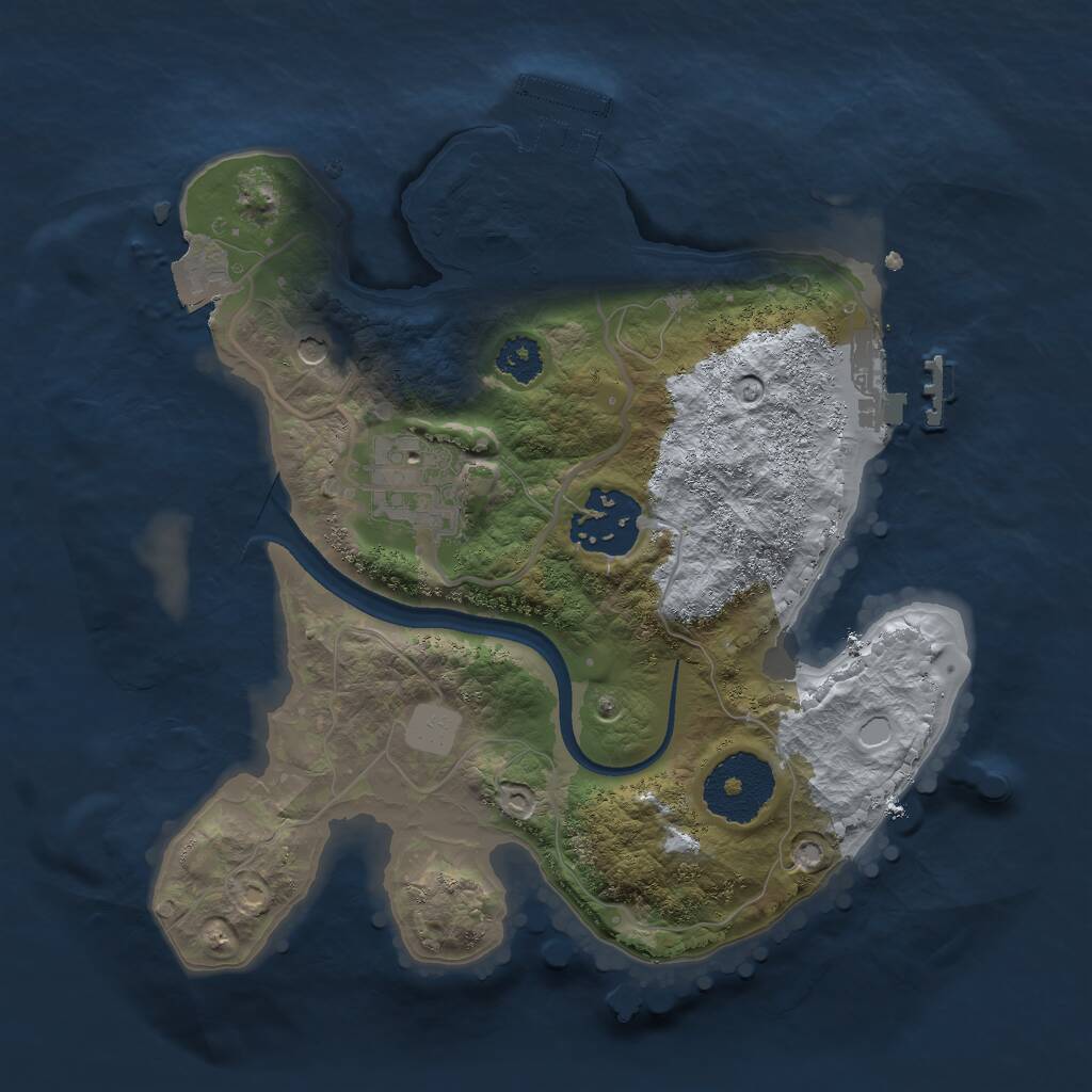 Rust Map: Procedural Map, Size: 2400, Seed: 601606795, 6 Monuments