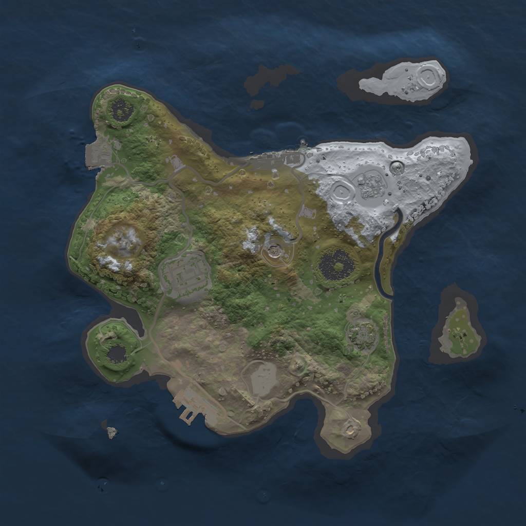 Rust Map: Procedural Map, Size: 2400, Seed: 925800386, 9 Monuments