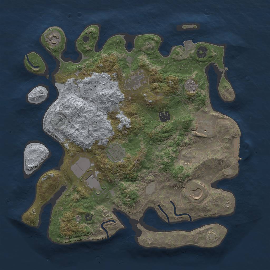 Rust Map: Procedural Map, Size: 3500, Seed: 7092023, 15 Monuments